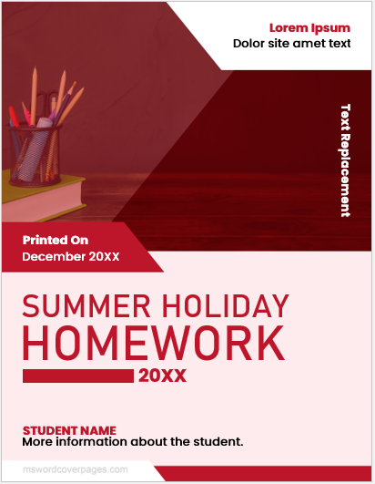 summer assignment cover page