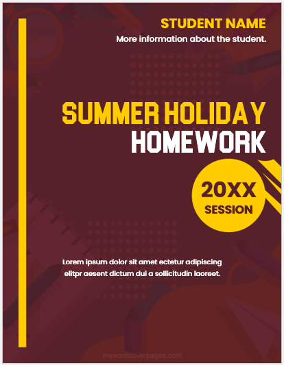 Summer holiday homework cover pages